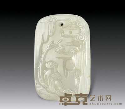 清中期 白玉人物珮 高6.2cm